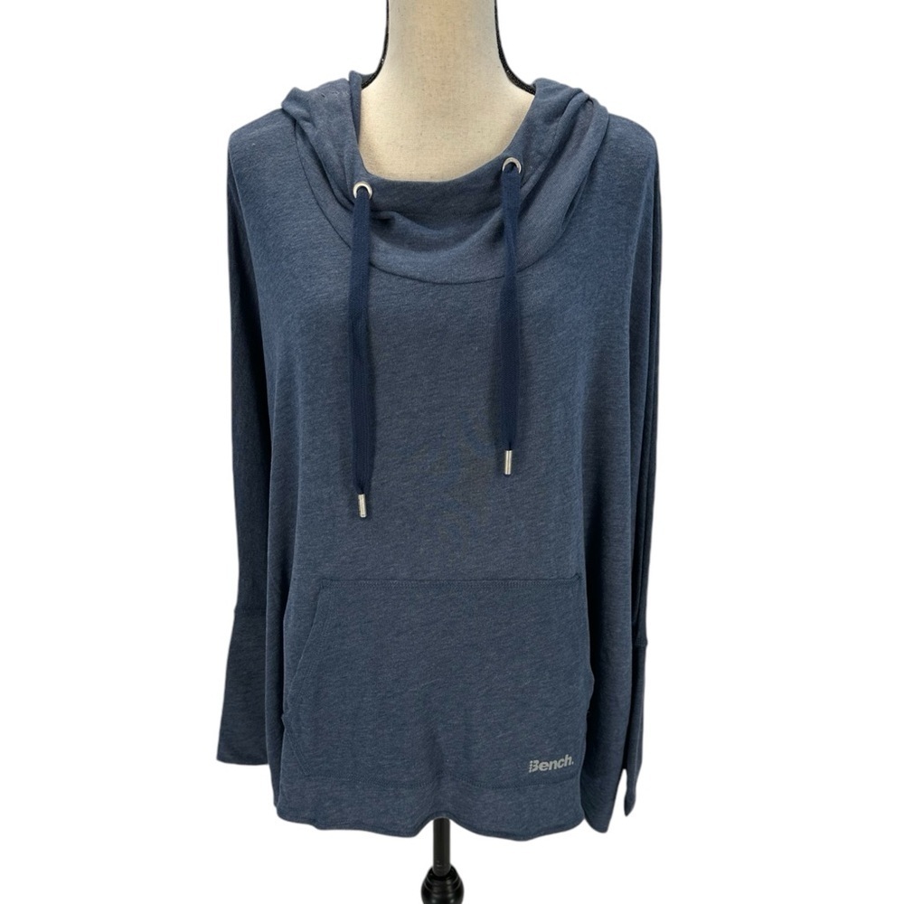 Bench Long Bat Wing Sleeve Oversized Hoodie Sweatshirt - Blue - size Small